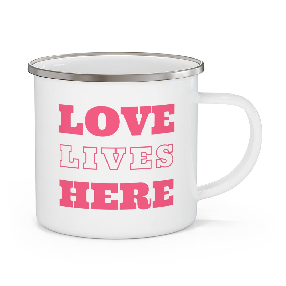 Enamel Camping Mug Love Lives Here - Decorative | Enamel Mugs