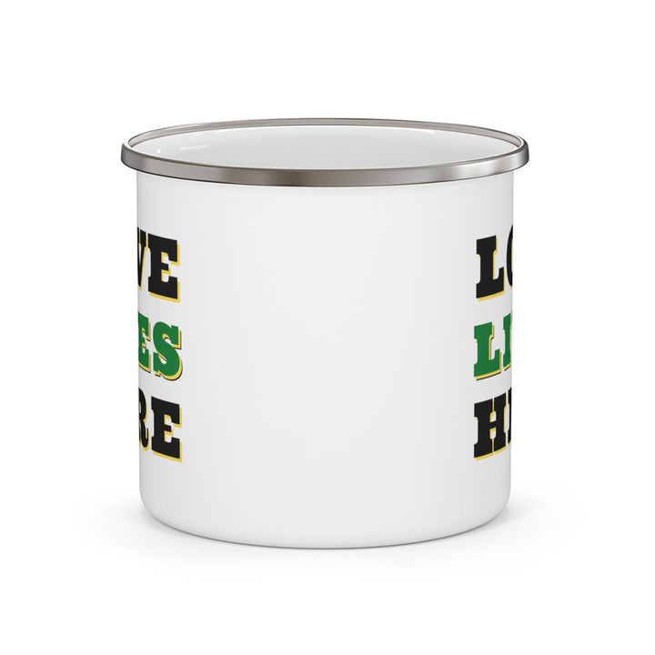 Enamel Camping Mug Love Lives Here - Decorative | Enamel Mugs