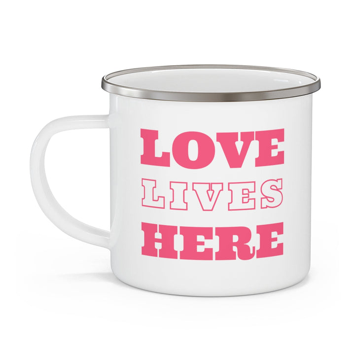 Enamel Camping Mug Love Lives Here - Decorative | Enamel Mugs