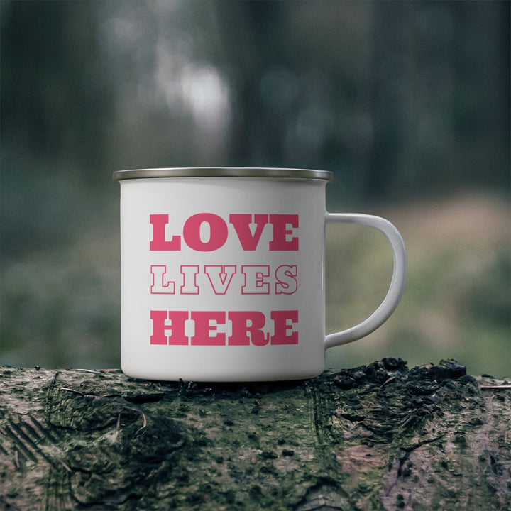 Enamel Camping Mug Love Lives Here - Decorative | Enamel Mugs