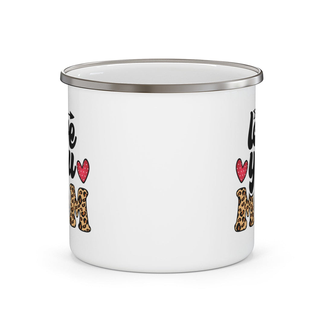 Enamel Camping Mug Love you Mom Leopard Print - Decorative | Enamel Mugs