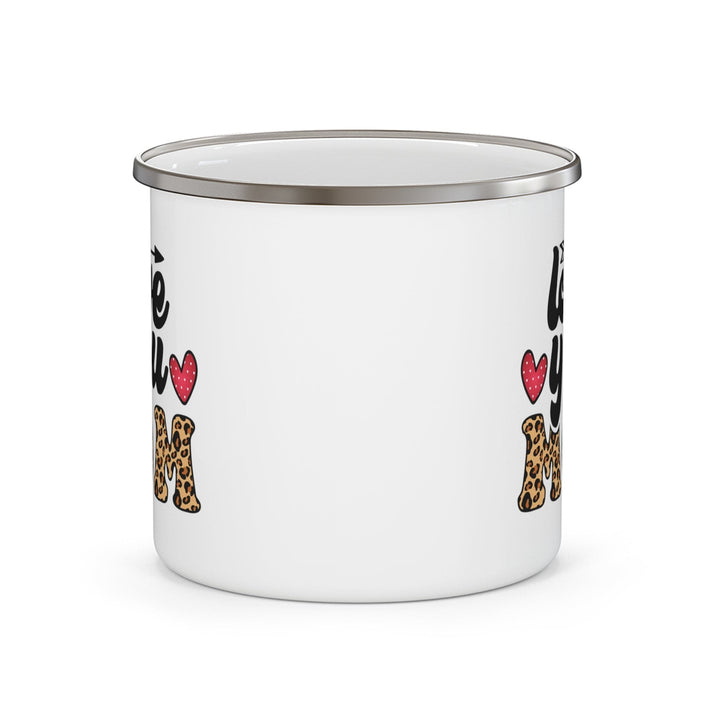 Enamel Camping Mug Love you Mom Leopard Print - Decorative | Enamel Mugs