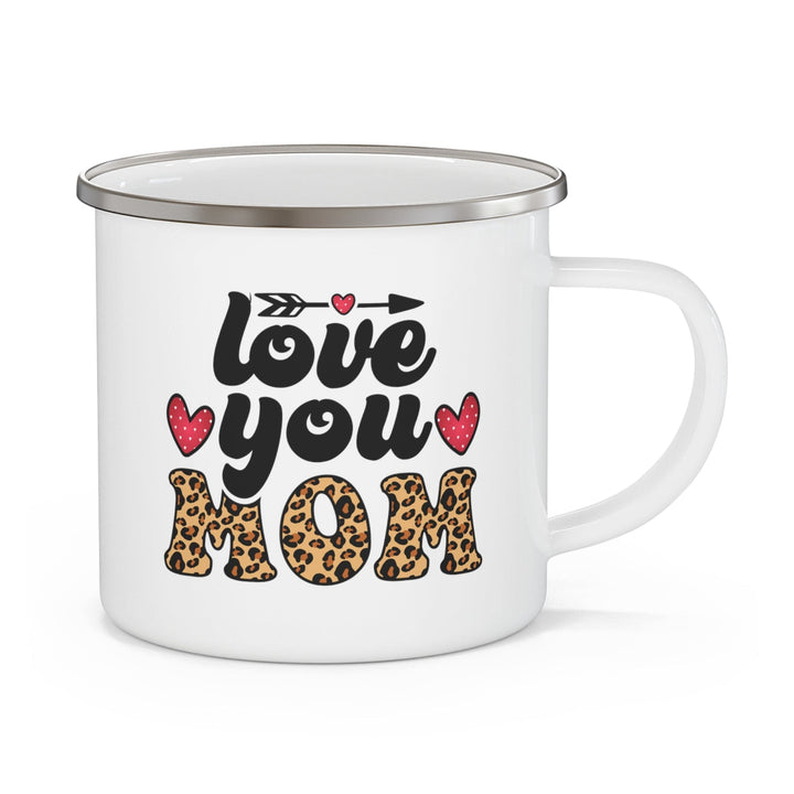 Enamel Camping Mug Love you Mom Leopard Print - Decorative | Enamel Mugs