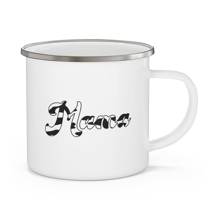 Enamel Camping Mug Mama Black and White Pattern - Decorative | Enamel Mugs