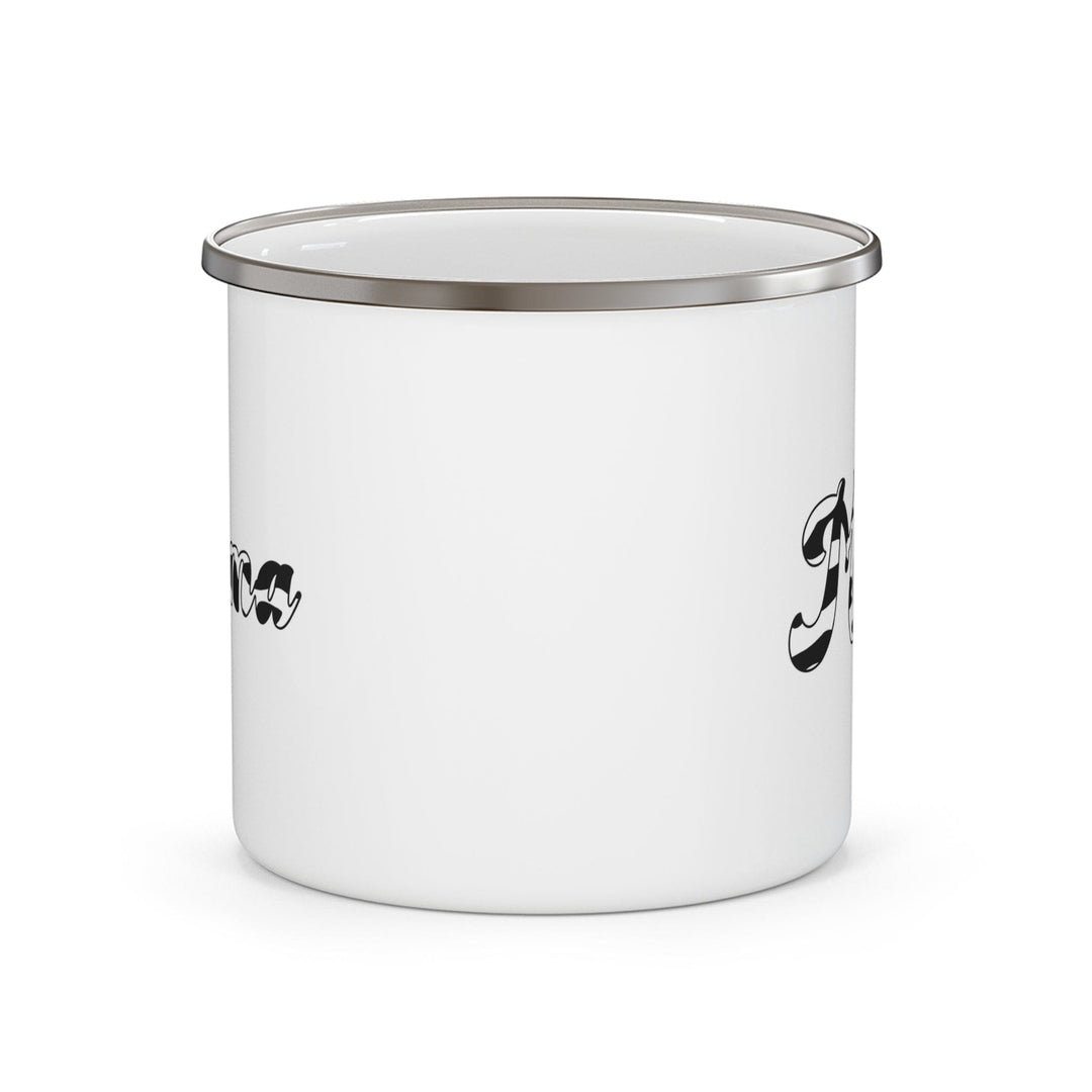 Enamel Camping Mug Mama Black and White Pattern - Decorative | Enamel Mugs