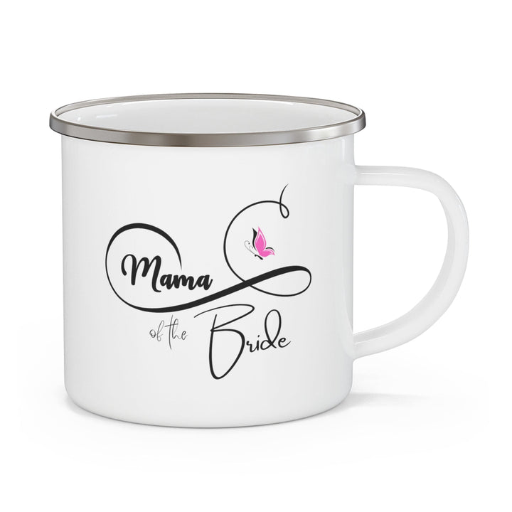 Enamel Camping Mug Mama of the Bride - Wedding Bridal Pink Butterfly