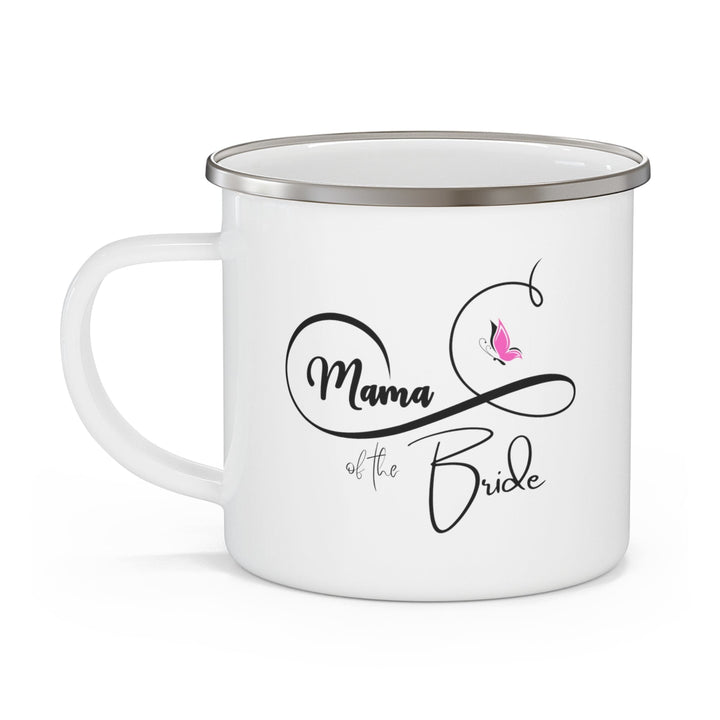 Enamel Camping Mug Mama of the Bride - Wedding Bridal Pink Butterfly