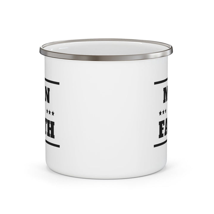 Enamel Camping Mug - Man of Faith Black Illustration - Decorative/Enamel