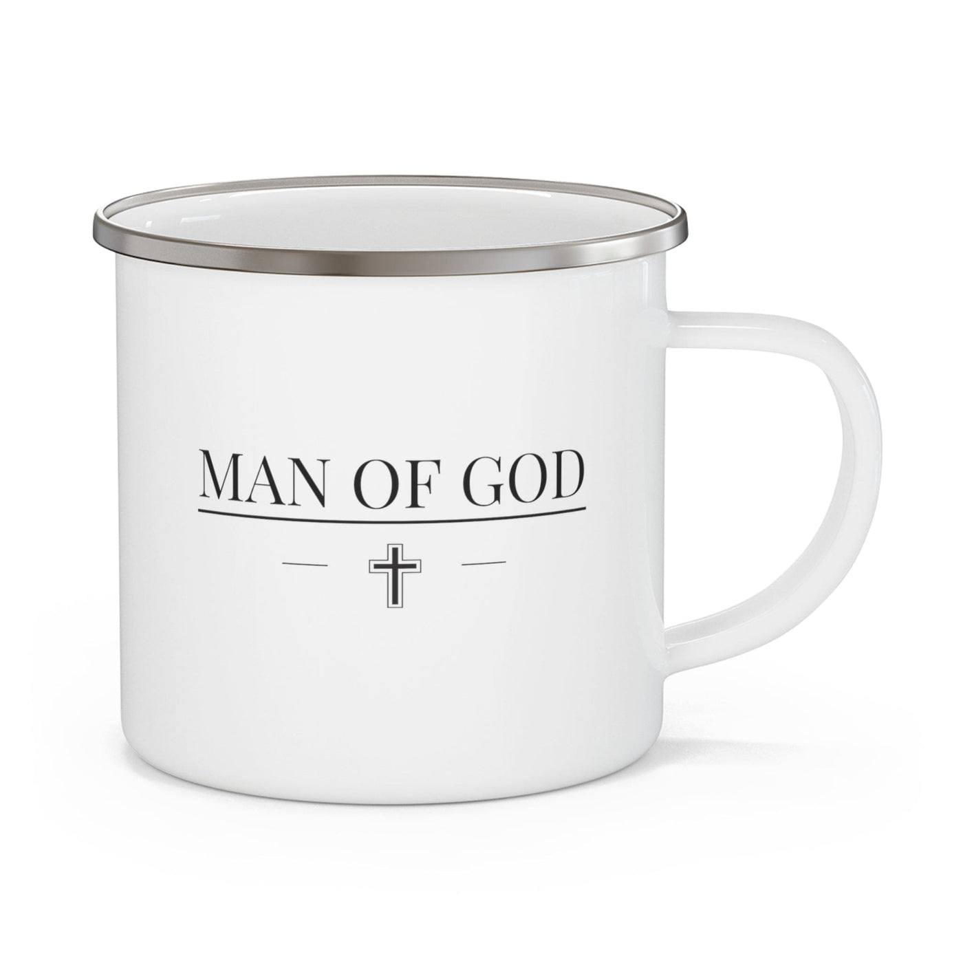 Enamel Camping Mug Man Of God Black Print - Mug