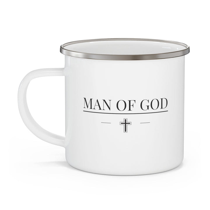 Enamel Camping Mug Man of God Black Print Design - Decorative | Enamel Mugs