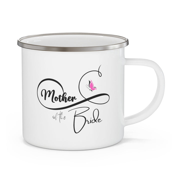 Enamel Camping Mug Mother of the Bride - Wedding Bridal Pink Butterfly