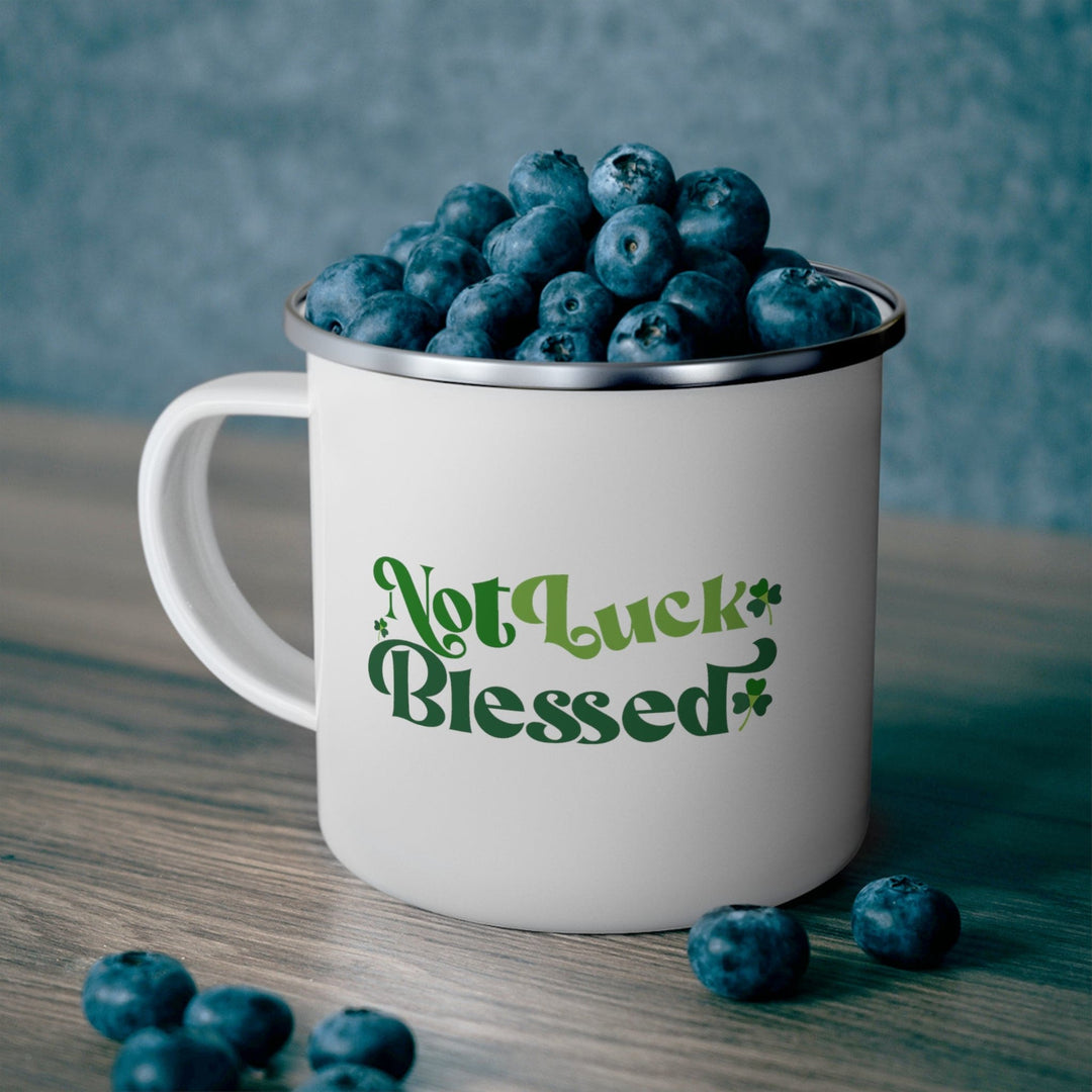 Enamel Camping Mug not Luck Blessed - Decorative | Enamel Mugs