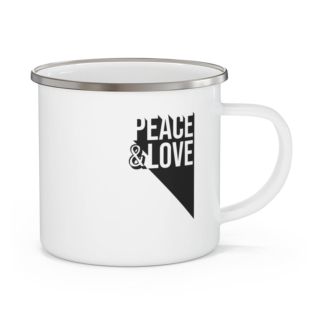 Enamel Camping Mug Peace and Love Duo Illustration - Decorative | Enamel Mugs