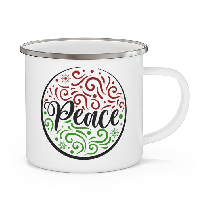 Enamel Camping Mug Peace Holiday Print - Decorative | Enamel Mugs