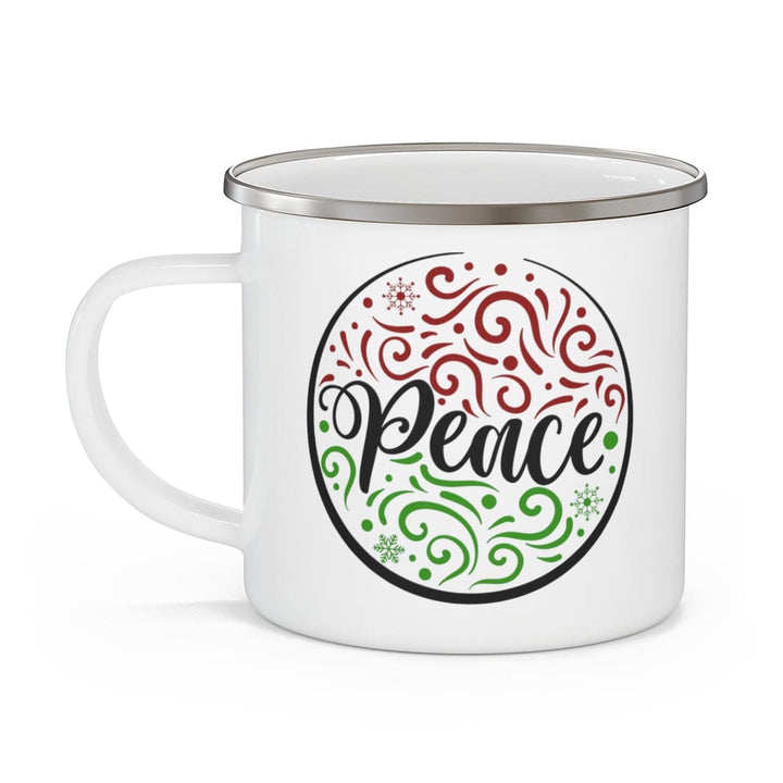 Enamel Camping Mug Peace Holiday Print - Decorative | Enamel Mugs