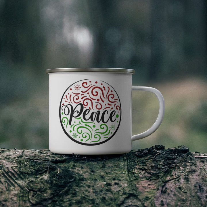 Enamel Camping Mug Peace Holiday Print - Decorative | Enamel Mugs