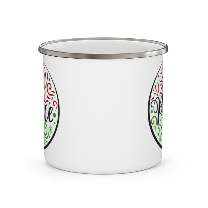 Enamel Camping Mug Peace Holiday Print - Decorative | Enamel Mugs