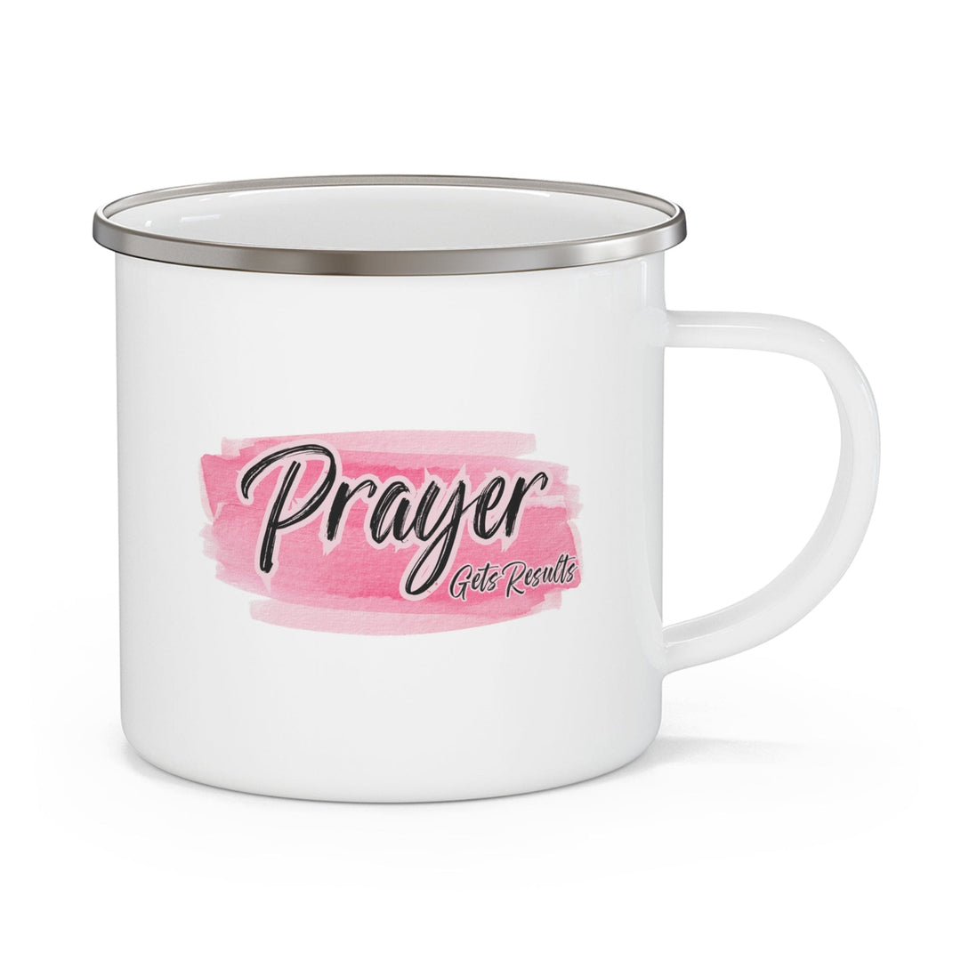 Enamel Camping Mug Prayer Gets Results - Decorative | Enamel Mugs