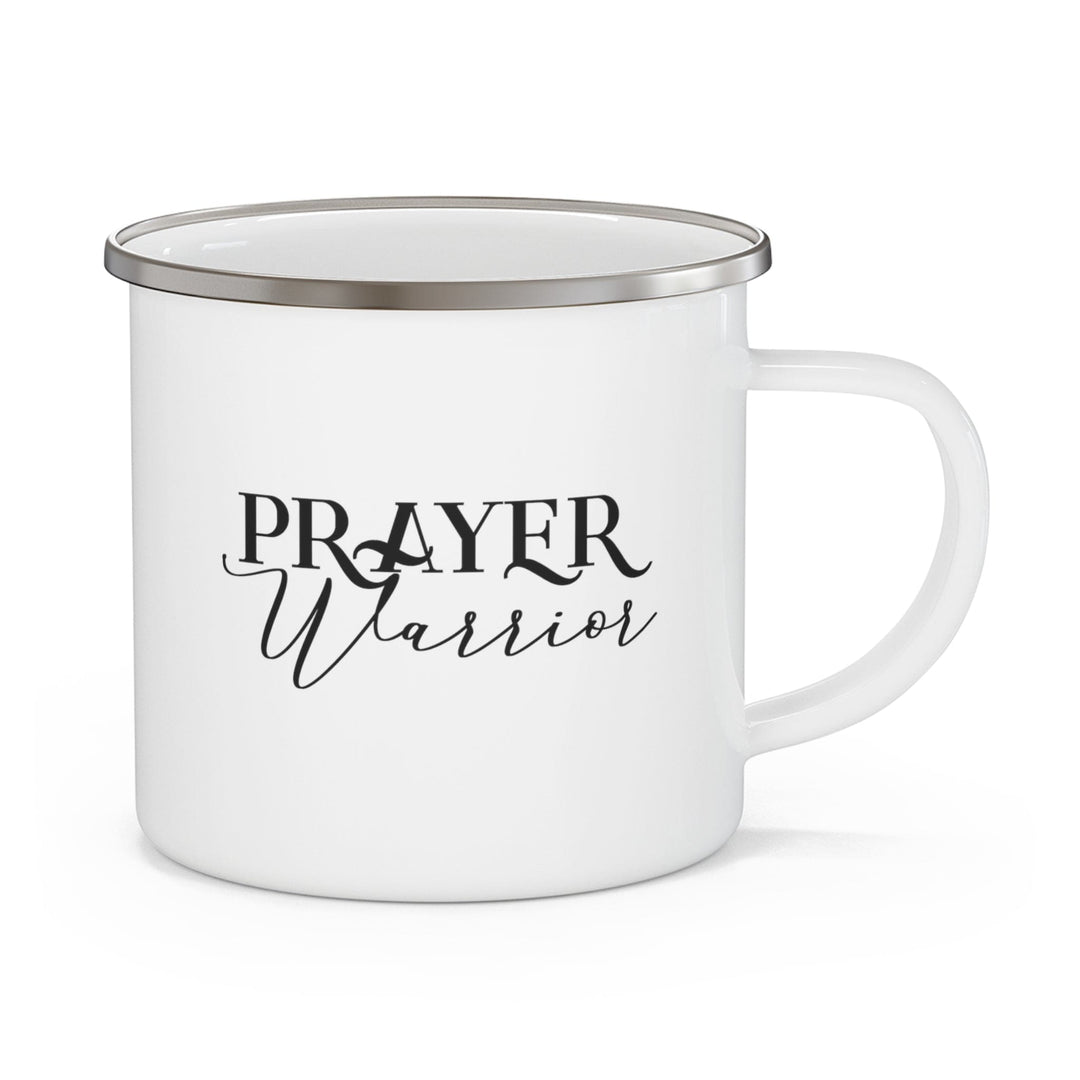 Enamel Camping Mug Prayer Warrior Black Illustration - Decorative | Enamel Mugs