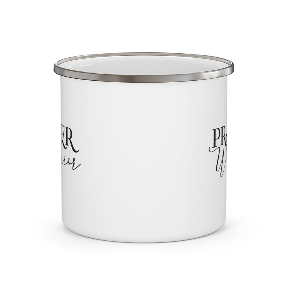 Enamel Camping Mug Prayer Warrior Black Illustration - Decorative | Enamel Mugs