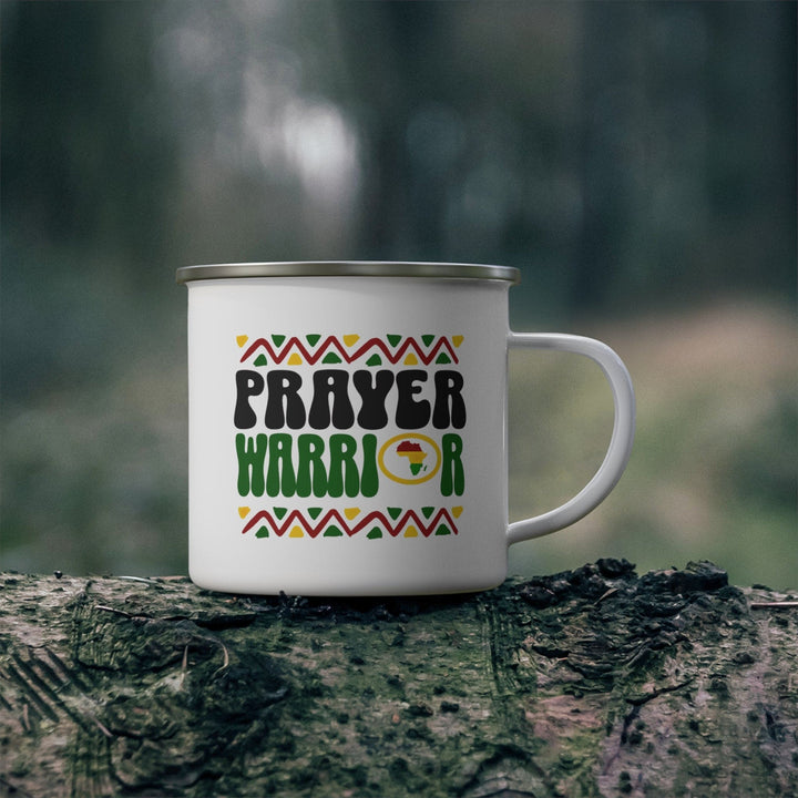 Enamel Camping Mug Prayer Warrior - Christian Inspiration Africa Black