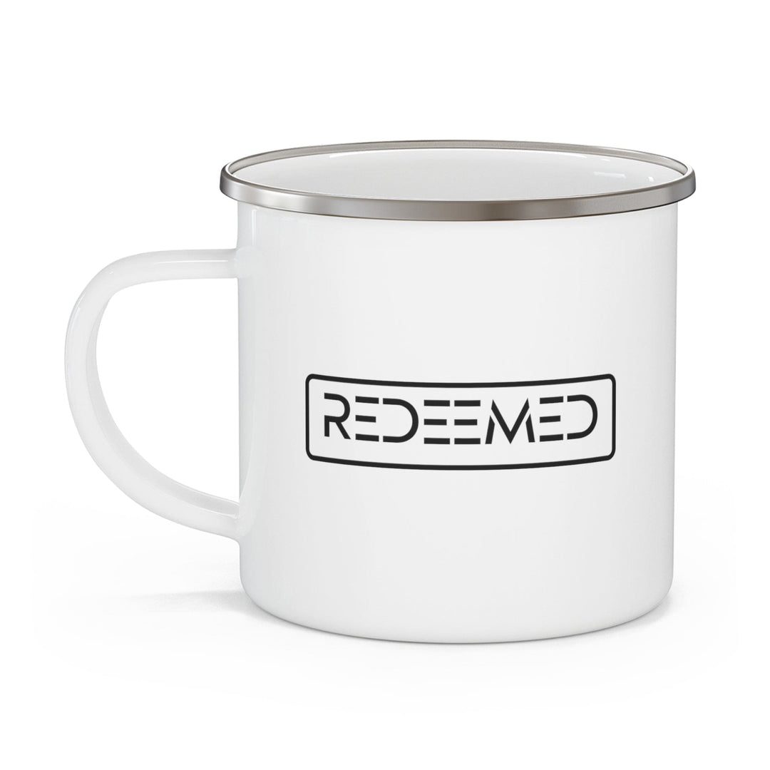 Enamel Camping Mug Redeemed Black Illustration - Decorative | Enamel Mugs