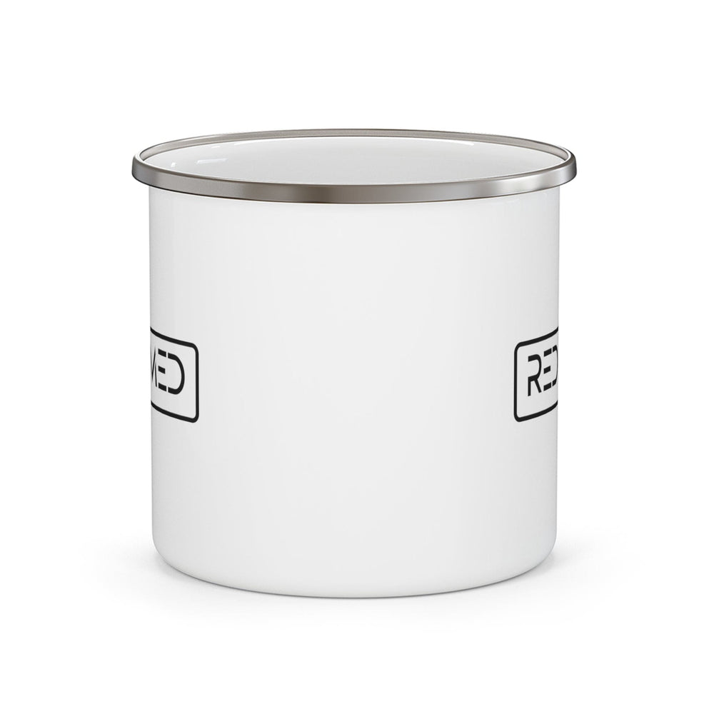 Enamel Camping Mug Redeemed Black Illustration - Decorative | Enamel Mugs