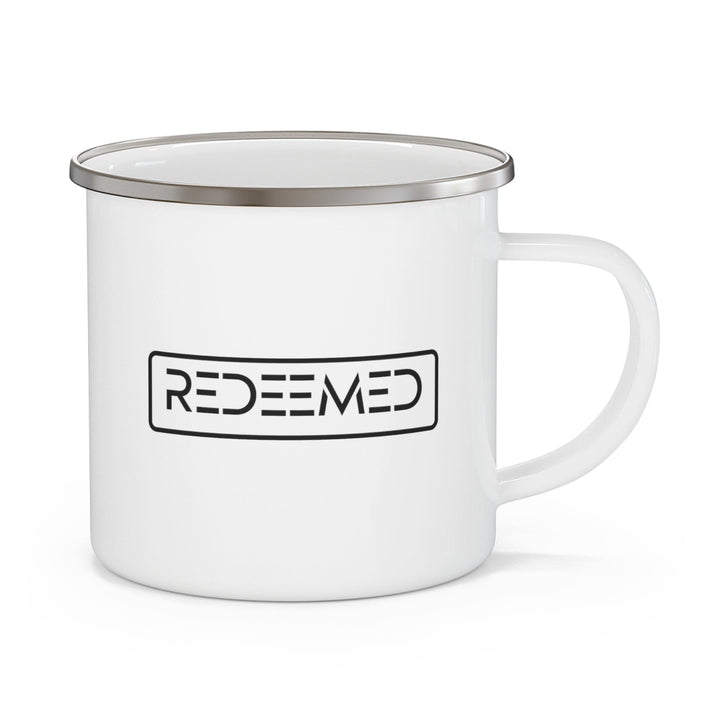 Enamel Camping Mug Redeemed Black Illustration - Decorative | Enamel Mugs