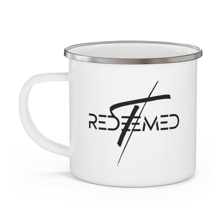 Enamel Camping Mug Redeemed Cross Black Illustration - Decorative | Enamel Mugs