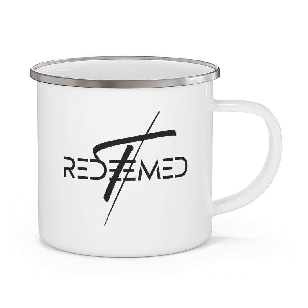 Enamel Camping Mug Redeemed Cross Black Illustration - Decorative | Enamel Mugs