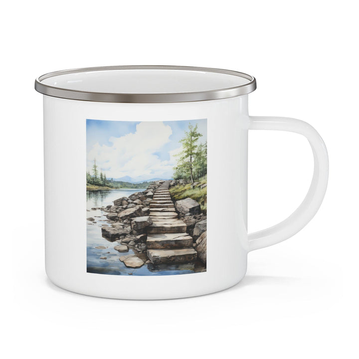 Enamel Camping Mug Rustic Stepping Stones - Decorative | Enamel Mugs