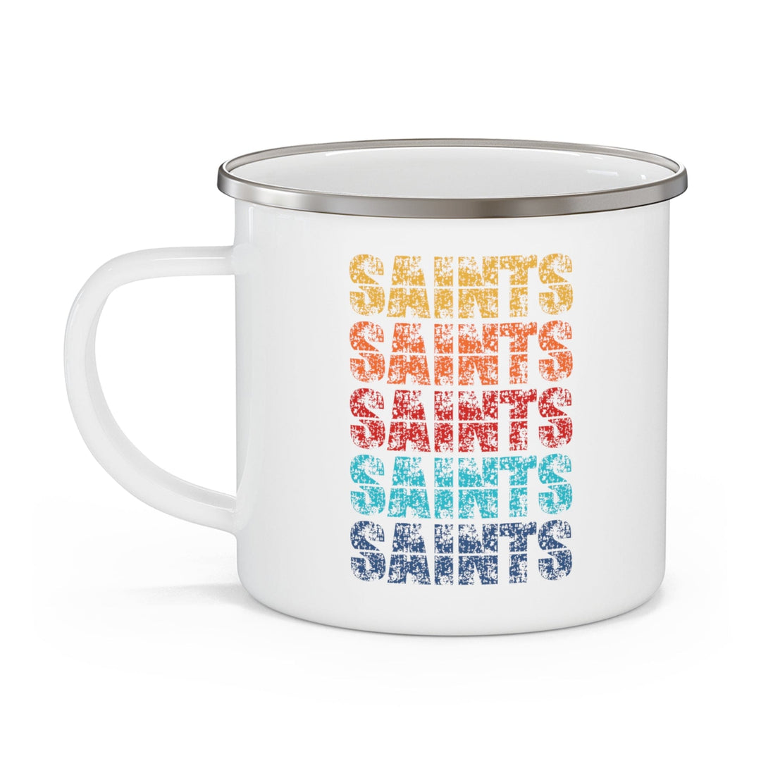 Enamel Camping Mug Saints Colorful Art Illustration - Decorative | Enamel Mugs