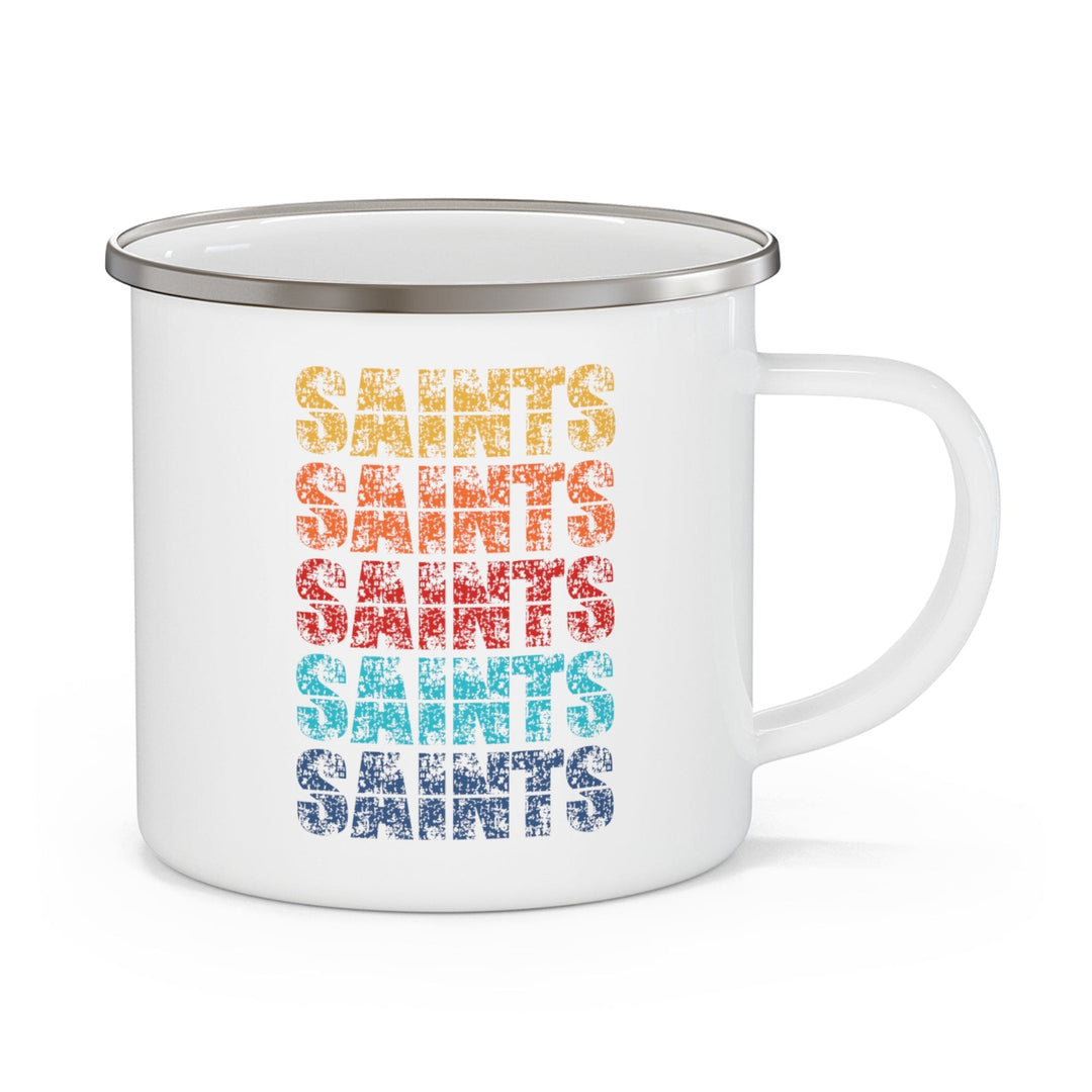 Enamel Camping Mug Saints Colorful Art Illustration - Decorative | Enamel Mugs