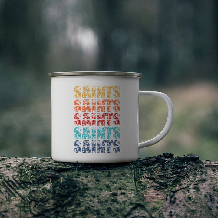 Enamel Camping Mug Saints Colorful Art Illustration - Decorative | Enamel Mugs