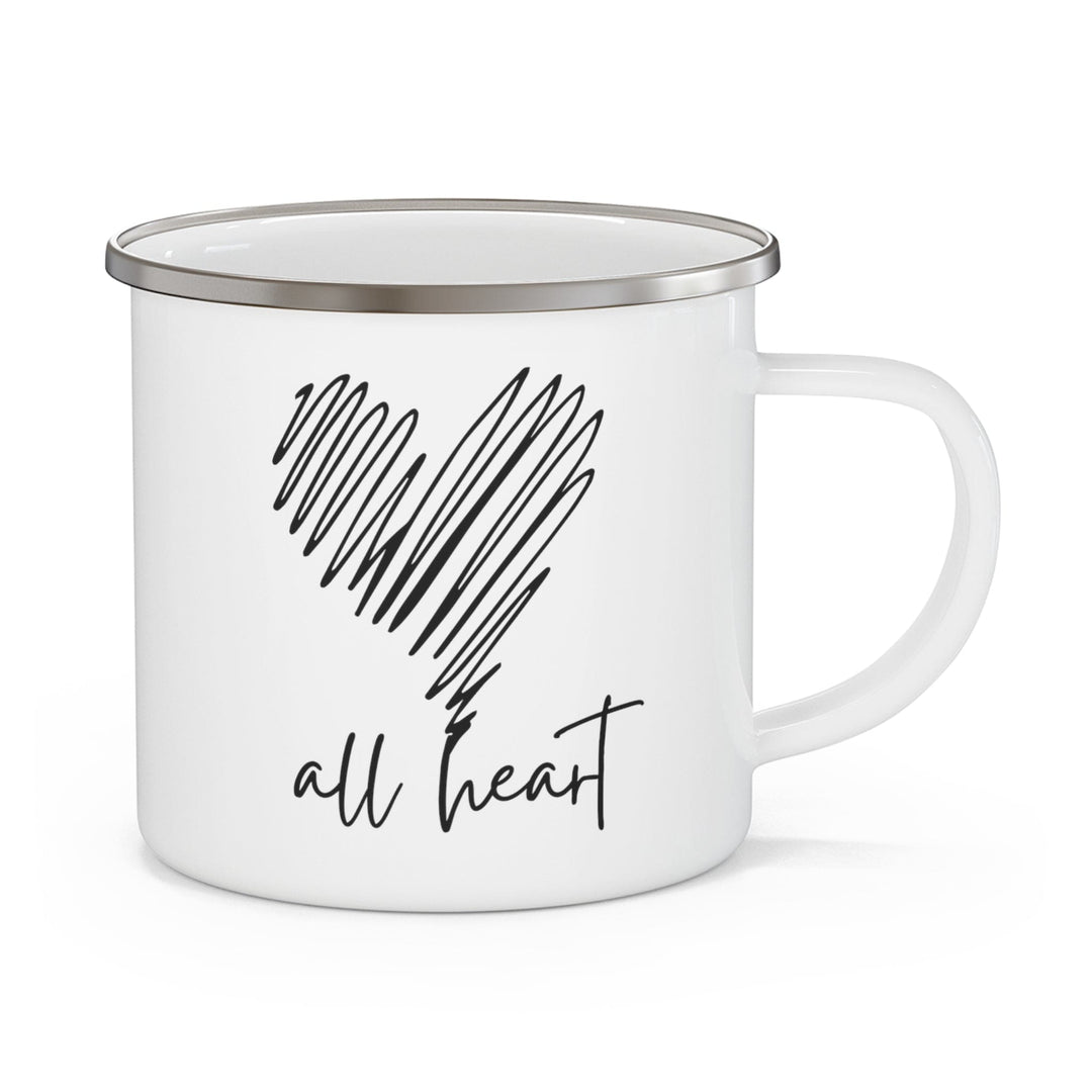 Enamel Camping Mug Say it Soul All Heart Black Line Art Print - Decorative