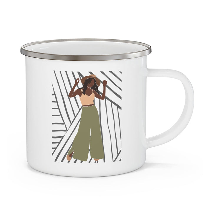 Enamel Camping Mug Say it Soul its Her Groove Thing Positive Inspiration