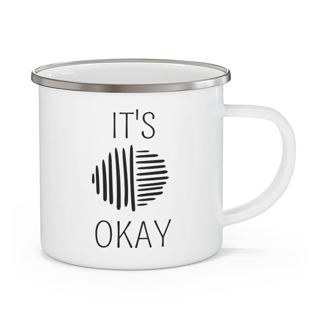 Enamel Camping Mug Say it Soul its Okay Black Line Art Positive Affirmation