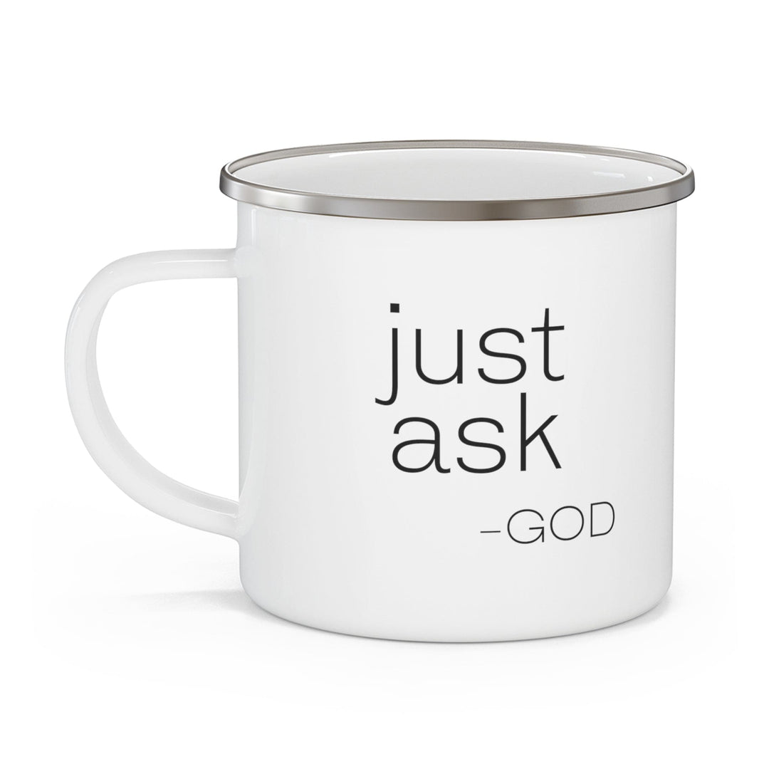 Enamel Camping Mug Say it Soul ??ust Ask-god’ Statement Shirt Christian