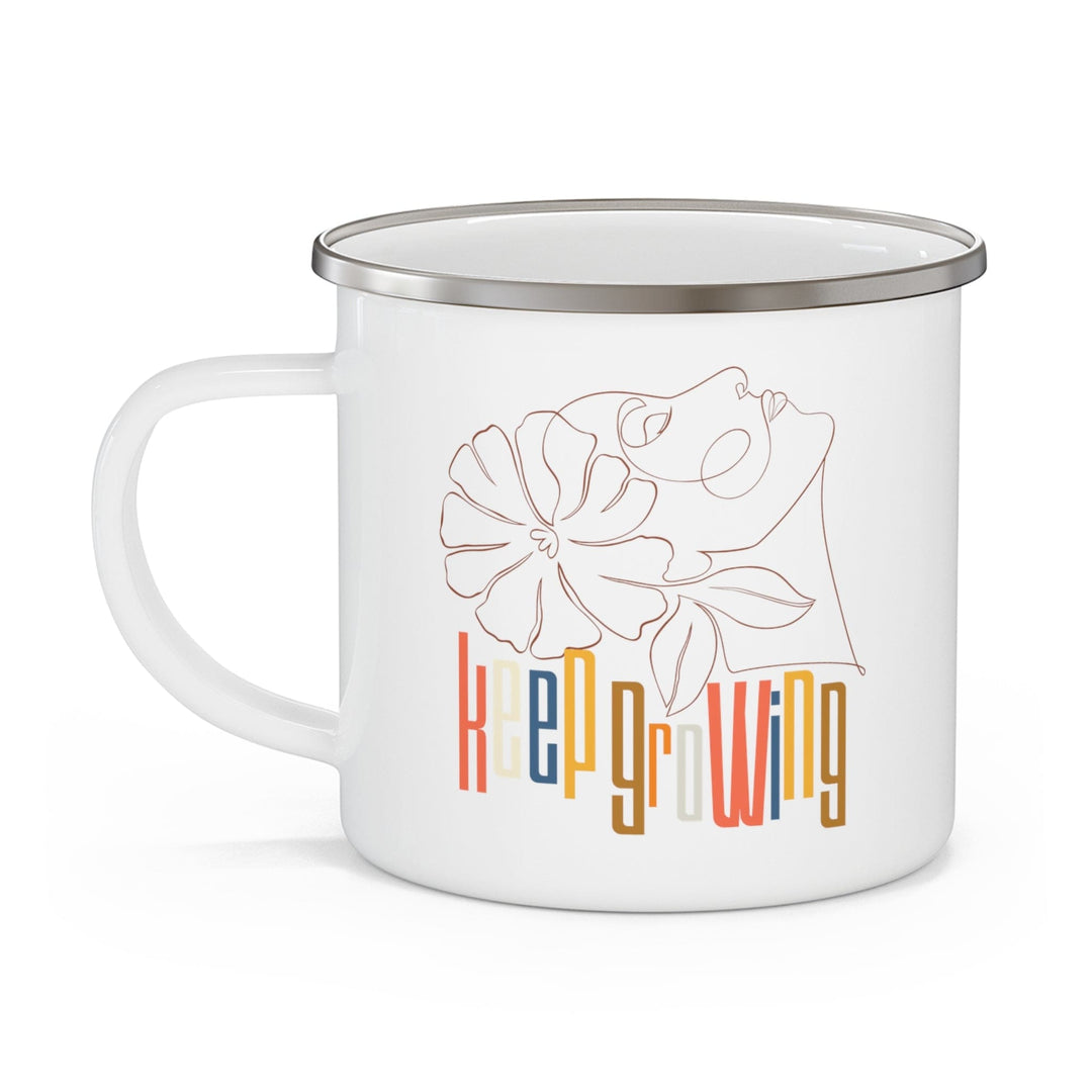 Enamel Camping Mug Say it Soul - Keep Growing in Pastel Colors Spring