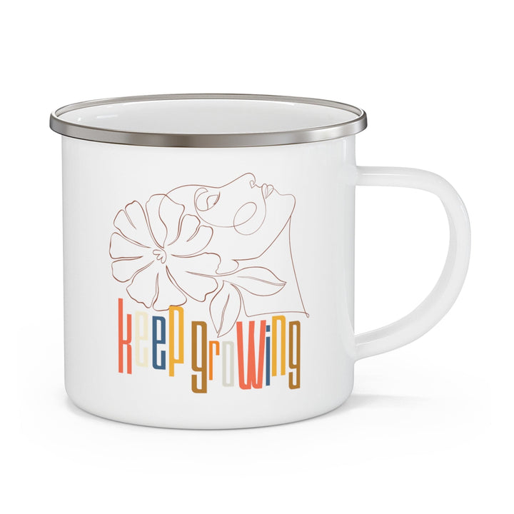 Enamel Camping Mug Say it Soul - Keep Growing in Pastel Colors Spring