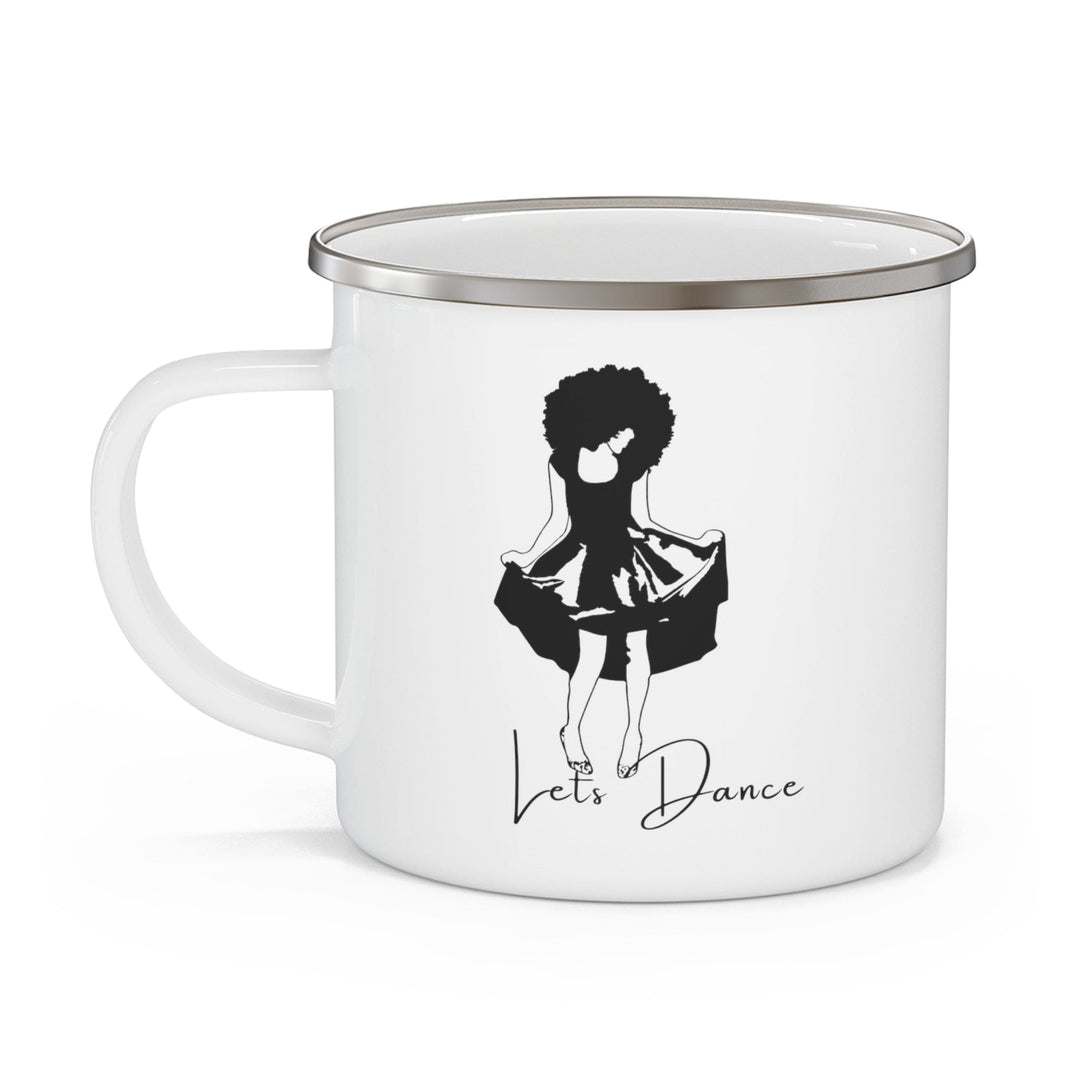 Enamel Camping Mug Say it Soul Lets Dance Black Line Art Print - Decorative