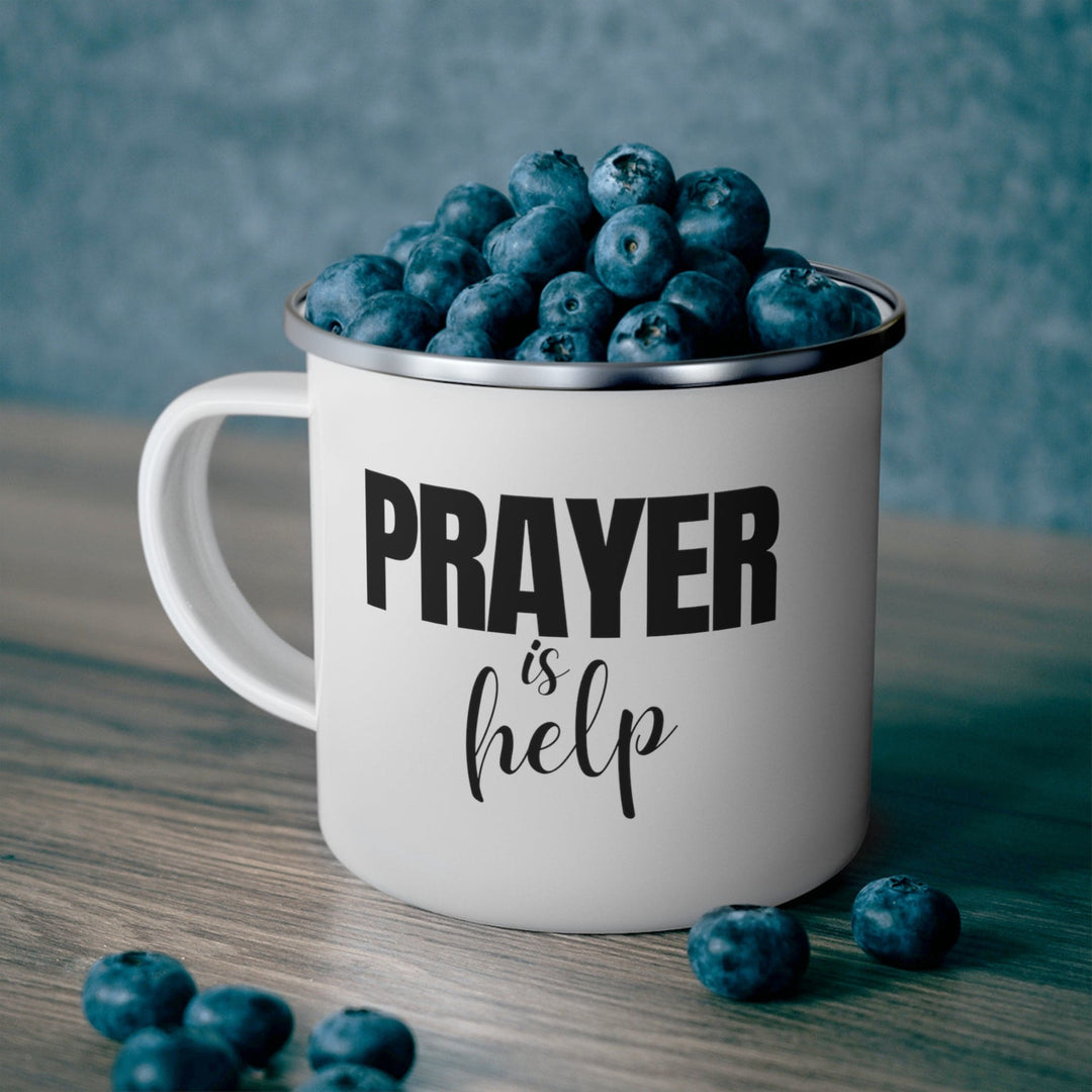 Enamel Camping Mug Say it Soul - Prayer is Help Inspirational Quotes Prayer