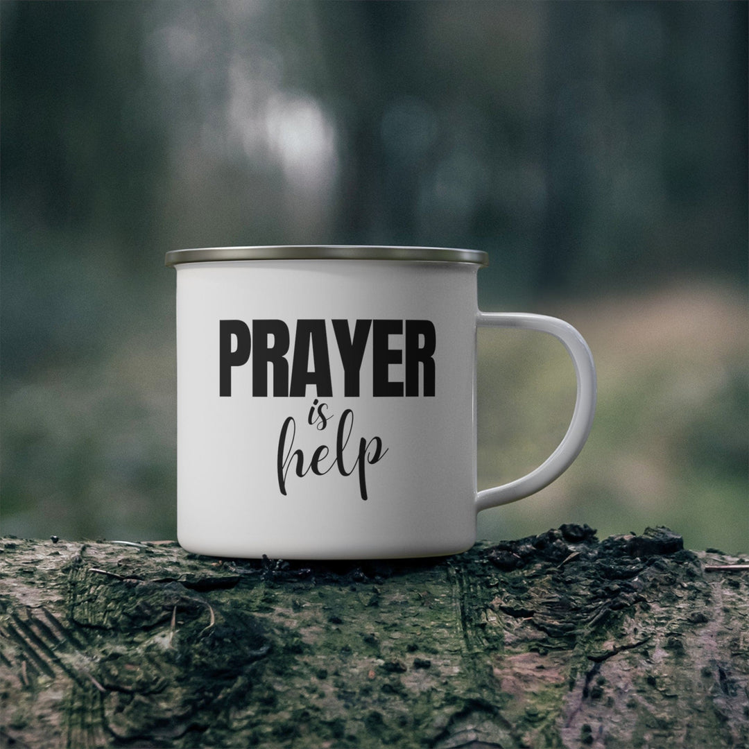 Enamel Camping Mug Say it Soul - Prayer is Help Inspirational Quotes Prayer