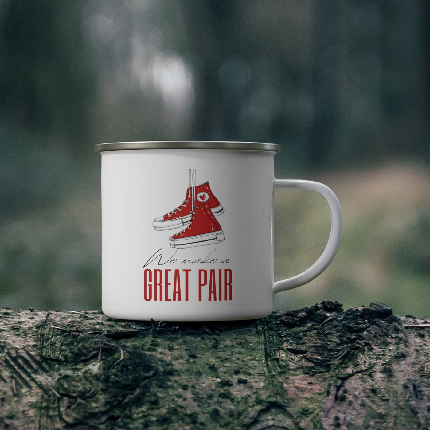 Enamel Camping Mug Say It Soul We Make a Great Pair Red - Decorative | Mugs
