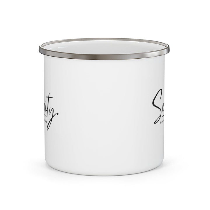 Enamel Camping Mug Serenity - be Calm be at Peace be Untroubled - Inspiration