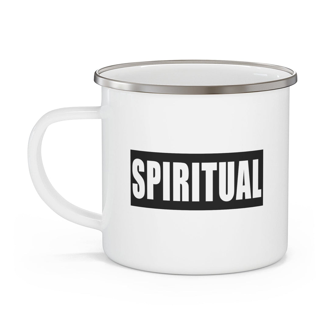 Enamel Camping Mug Spiritual Black Colorblock Illustration - Decorative