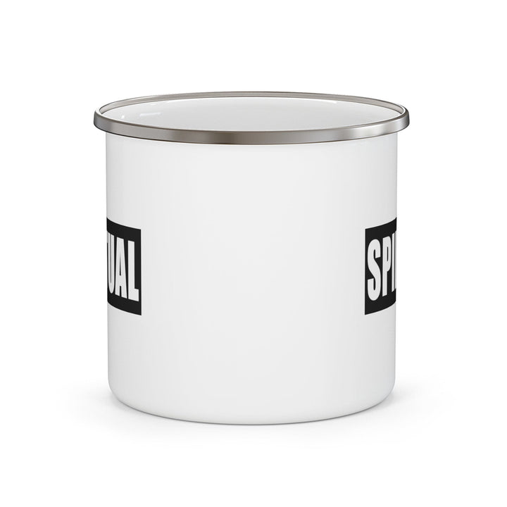 Enamel Camping Mug Spiritual Black Colorblock Illustration - Decorative