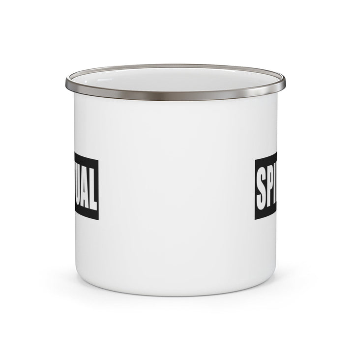 Enamel Camping Mug - Spiritual Black Colorblock Illustration