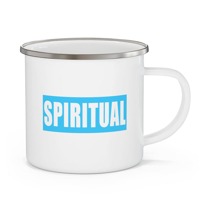 Enamel Camping Mug Spiritual Light Blue Print - Decorative | Enamel Mugs