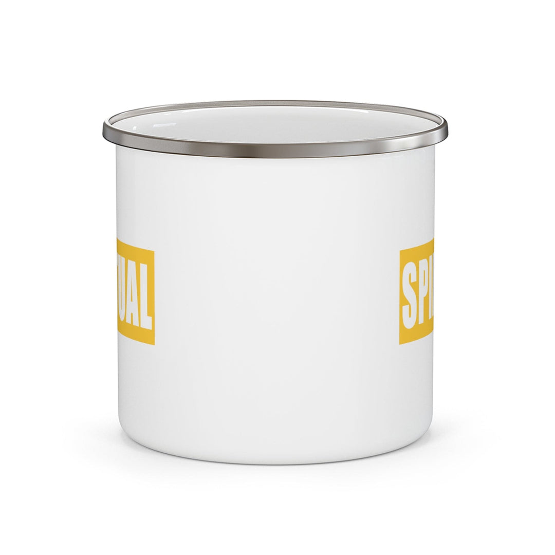 Enamel Camping Mug Spiritual Yellow Gold Colorblock Illustration - Decorative